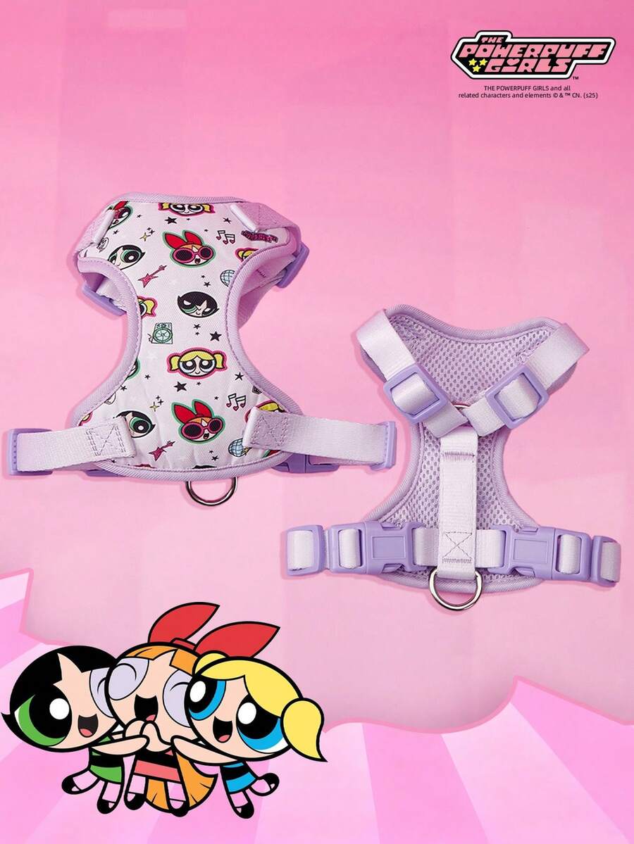 THE POWERPUFF GIRLS X PETSIN 卡通图案宠物背带，适合日常穿着