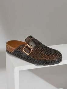 Solezae Women's Fisherman Clear Jelly Mesh Beach Flats– Soft & Vacation-Ready - Black - View 7