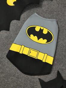 BATMAN X SHEIN 1 件电影卡通图案角色扮演宠物背心，猫衣服，狗衣服，尺码 XXS-XXXXL，特小号，特大号，角色扮演