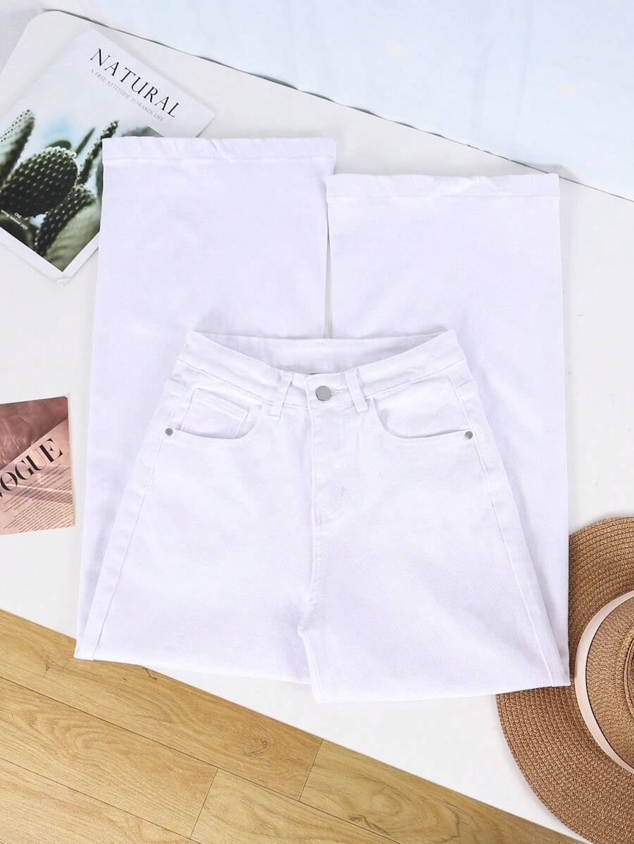 HIMARRI Pantalón de Mezclilla dama Pantalones anchos mujer pantalones vaqueros para mujer pantalones de mujer pantalones vaqueros pantalon de mezclilla dama pantalon de mezclilla dama - Blanco - Ver 1