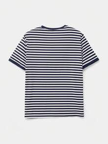 Manfinity Unisex Men's Striped Slim Fit Round Neck T-Shirt, Summer