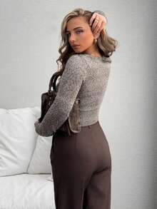 Jeta Ari Cárdigan con botones con aspecto vintage, casual y lindo para primavera, Y2K, años 90, aeropuerto, vacaciones, otoño, invierno, uso diario, Navidad, trabajo - Multicolor - Ver 2