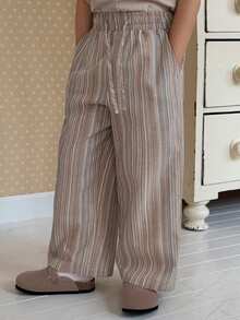 DAZY Young Boys' Striped Casual Pants Spring - Khaki - View 3