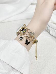 Teckwe Suitable For Watch S10 Daisy Watch Bracelet 38/40/41mm/S10-42mm Butterfly Metal Strap, Stylish And Elegant, Suitable For Goddesses And Can Also Be Used As A Gift - Multicolor - View 2