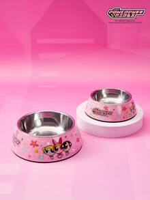 THE POWERPUFF GIRLS X PETSIN Modern Style Dual-Layer Pet Food Dish, Combines Stainless Steel And Sleek Melamine, Non-Skid Easy Clean Design - Multicolor - View 8
