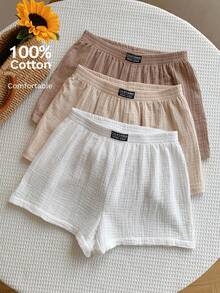 Comfortcana 编织休闲百搭纯色阔腿短裤套装 - 彩色 - 查看 8