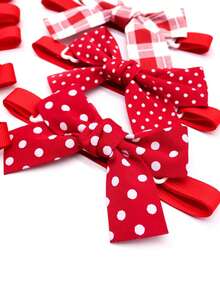 PETSIN 1 Piece Pet Valentine's Day Red Plaid Stripe Bow Tie Collar Pet Bow Tie Necklace Pet Accessory Valentine's Holiday Pet Supplies