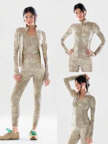 GLOWMODE Áo khoác dài tay FeatherFit™ Slim-It Streamline Performance với túi an toàn, khóa kéo, hỗ trợ vận động nhẹ, thích hợp cho yoga và mặc hàng ngày vào mùa thu. - Nhiều màu - Xem 7