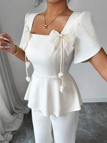 Modelyn Bộ 2 mặt dây chuyền hoa cho nữ, trang phục Xuân/Hè 2026, hàng mới về. - Màu be - Xem 4