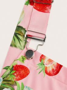 Sweetra 时尚百搭优雅可爱田园草莓印花连衣裙，收腰A字吊带迷你裙，女士 - 彩色 - 查看 9