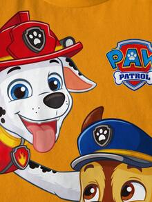 SHEIN | PAW Patrol Young Boy Casual Cartoon Dog Print Round Neck Short Sleeve T-Shirt, Summer - White - View 4