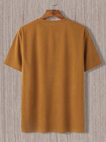 Manfinity Homme 男士撞色圆领短袖休闲T恤，夏季百搭 - 彩色 - 查看 2