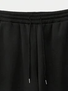 Manfinity VCAY Men's Hooded Sweatshirt Set Relaxed Fit Stylish Rhinestone Gradient Embellishment Two Pieces Sweatshirt Set - Black - View 11