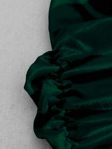 Franclia Women's Velvet Criss-Cross Ruched Waist Bodycon Mini Dress, Sleeveless - Dark Green - View 4