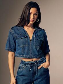 Denimoi 时尚洗水短款牛仔上衣，夏季