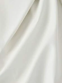 SHEIN MOD 女士纯色简约无袖修身PU连衣裙，日常穿着 - 白色 - 查看 4