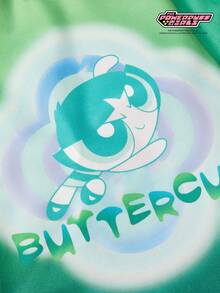 THE POWERPUFF GIRLS X PETSIN 1件酷炫大眼睛女孩字母印花宠物T恤，绿色运动款，亲肤透气宠物服装 - 彩色 - 查看 5