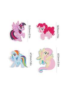 My Little Pony X SHEIN 4 片趣味造型亚克力冰箱贴，激光渐变冰箱贴，精美冰箱装饰，适用于厨房、办公室黑板。 - 彩色 - 查看 3