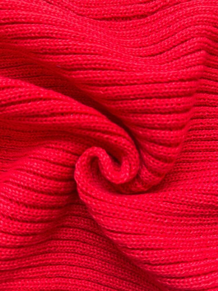 SHEIN Elenzya Conjunto de 2 piezas de vestido de tirantes finos rojo y suéter de cuello redondo con manga larga y calado para mujer, estilo vintage de Estocolmo, ropa de calle, elegante, versátil para citas, trabajo, Acción de Gracias, fiesta - Rojo - Añade 8