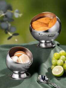 Cirelle Stainless Steel Serving Bowl - With Stable Base For Dates, Nuts & Dips, Modern Prep Bowl For Home & Restaurant Hospitality - Multicolor - View 5