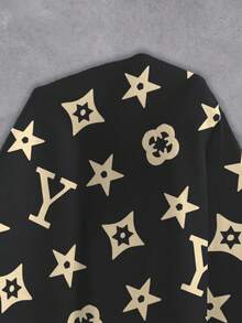 Manfinity Dauomo Men's Contrast Color Print Round Neck Short Sleeve T-Shirt - Black - View 6