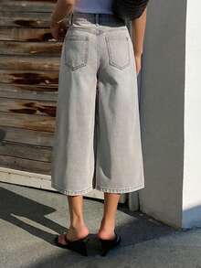 DAZY Women's Regular Mid-Waist Capri Casual Street Style Jeans - Grey - View 3