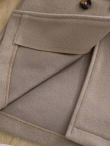 SHEIN Autumn/Winter Wool Blend Coat With Faux Fur Cuff Design, Fashionable, Sweet And Elegant Baby GirlOuterwear, Suitable For Outings, Parties And Celebrations - Khaki - View 6