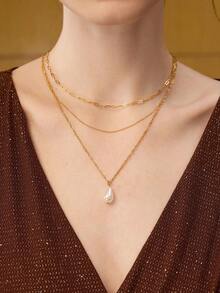 MOTF PREMIUM 3PCS GEOMETRIC CHARM NECKLACE - Gold - View 4