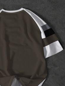 Manfinity EMRG T-shirt de sport décontracté pour hommes à manches raglan bicolores et manches courtes - Multicolore - Voir 4