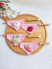 PETSIN 1 chiếc khăn lau miệng hình tam giác dễ thương cho thú cưng; Khăn hình tam giác cho thú cưng; Vòng cổ hình mèo hoạt hình; Phụ kiện thú cưng; Đồ dùng cho thú cưng - Nhiều màu - Xem 3