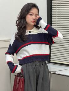 Dazy Kids Tween Girls Turtleneck Striped Sweater, Fall