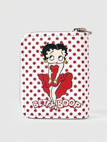 Betty Boop | ROMWE 1pc Rainbow & Cartoon Cat Print Fashion Short Wallet - White - View 3
