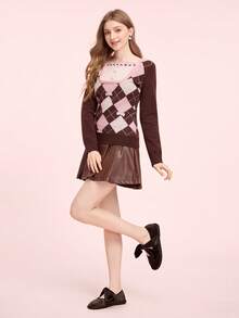CUCCOO DOLLMOD Women's Burgundy Velvet Classic Comfortable Velvet Bow Decor Mary Jane Flat Shoes, Elegant - dark brown - View 10