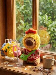 9 件水豚毛绒玩具带衣服配饰儿童水豚填充动物幼儿过家家装扮生日礼物 3 4 5 6 7 8 岁男孩女孩