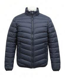 Chamarra Acolchada Ligera COLOR AZUL, CHAMARRA AZUL NAVY y CHAMARRA ROJA 3PK para Hombre con Estilo Urbano, Diseño Moderno y Corte Casual, Abrigo de Moda para Clima Frío Ligero con Acabado Premium y Confort Diario - Azul - Ver 3