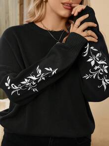 Rosumi Áo khoác cardigan trùm đầu màu đen dành cho nữ, trang phục nữ phong cách phương Tây, quần áo mùa đông, áo len đen dành cho nữ, quần áo nữ cỡ lớn, áo len đen - màu đen - Xem 4