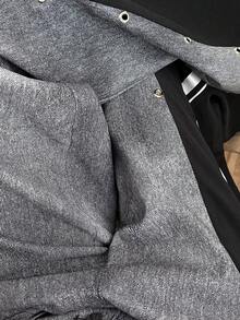 StreetHx 女士千禧年风格Y2K服装，黑色休闲街头风，PU拼接镂空设计宽松复古阔腿裤，春秋季 - 深色水洗藍 - 查看 6