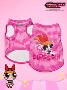 THE POWERPUFF GIRLS X PETSIN 1 Piece Cute Big Eyed Girl Letter Printed Pet Vest, Skin Friendly And Breathable Pet Clothing - Multicolor - View 8