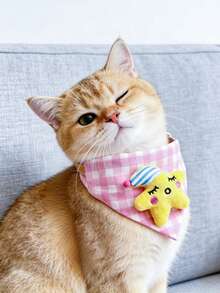 PETSIN 1 chiếc khăn lau miệng hình tam giác dễ thương cho thú cưng; Khăn hình tam giác cho thú cưng; Vòng cổ hình mèo hoạt hình; Phụ kiện thú cưng; Đồ dùng cho thú cưng - Nhiều màu - Xem 15