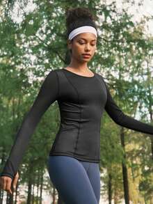 In My Nature Women's Solid Color Off-Shoulder Long Sleeve Casual Comfortable Outdoor T-Shirt Top With Pockets