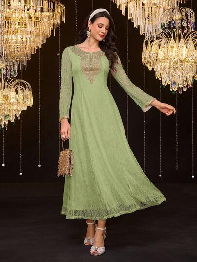 Al Najma Women's Turkish Maxi Dress & Arabic Traditional Abaya Kaftan Jalabiya Dress