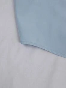 Franclia Plus Size Blue Bowknot Loose Blouse, Spring And Summer - Blue - View 4