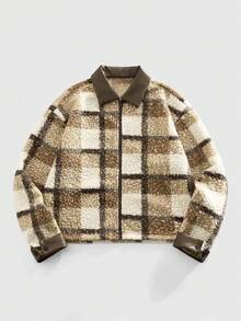 Men's Casual Plush Zip-Up Jacket, Autumn/Winter - Multicolor - View 1