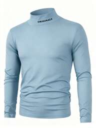 Manfinity Homme 男士字母印花休闲百搭高领长袖T恤