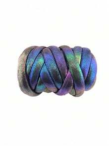 500克闪亮金属粗线（仿皮冰岛羊毛） - 超大粗线，适用于DIY毯子、包包、枕头、地毯和宠物床，闪光PU工艺纱线，不掉毛纤维，巨型钩针编织套装 - 彩色 - 查看 21