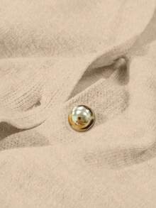 Franclia 女士休闲宽松针织毛衣裤套装（2件套），舒适简约设计 - 米色 - 查看 6