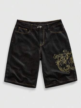 Goth Short en jean décontracté et polyvalent pour hommes avec passants de ceinture