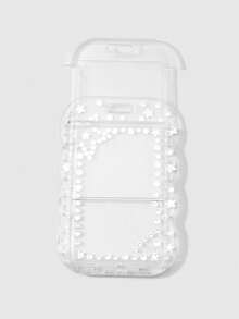 ROMWE Kawaii 1 chiếc móc khóa/giá đỡ thẻ sinh viên/thẻ ID thủ công theo phong cách Gothic tối giản Y2K, đính hạt cườm bạc, nơ ruy băng hình trái tim, dây bện bằng acrylic đen, thích hợp cho nhân viên văn phòng, sinh viên, sử dụng hàng ngày, làm quà tặng ngày lễ, Halloween. - Màu trắng - 93 - Xem 7