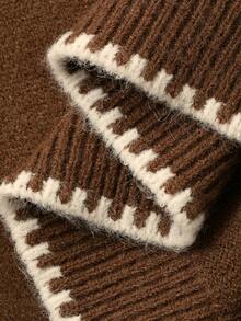 DAZY 2pcs/Set Tween Girls Casual Colorblock Sweater Skirt, Fall - Brown - View 7