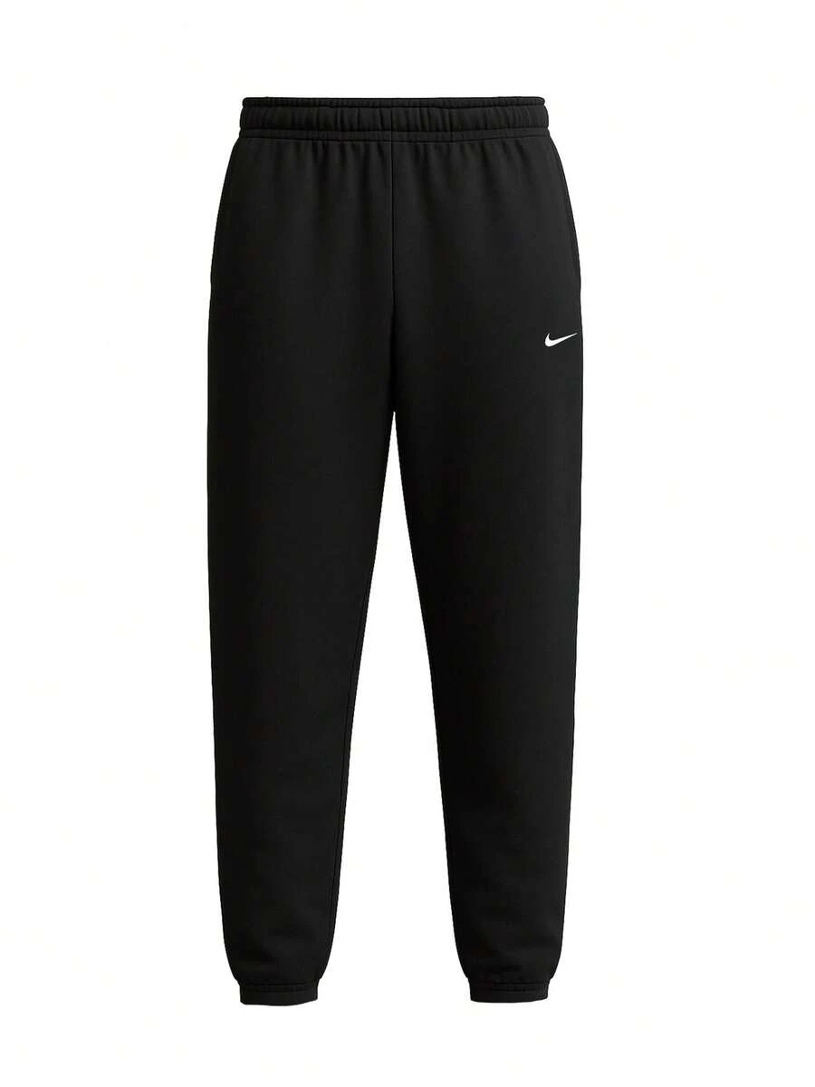 Nike Solo Swoosh Men's Sweatpants Black - Black/White - Visa 1